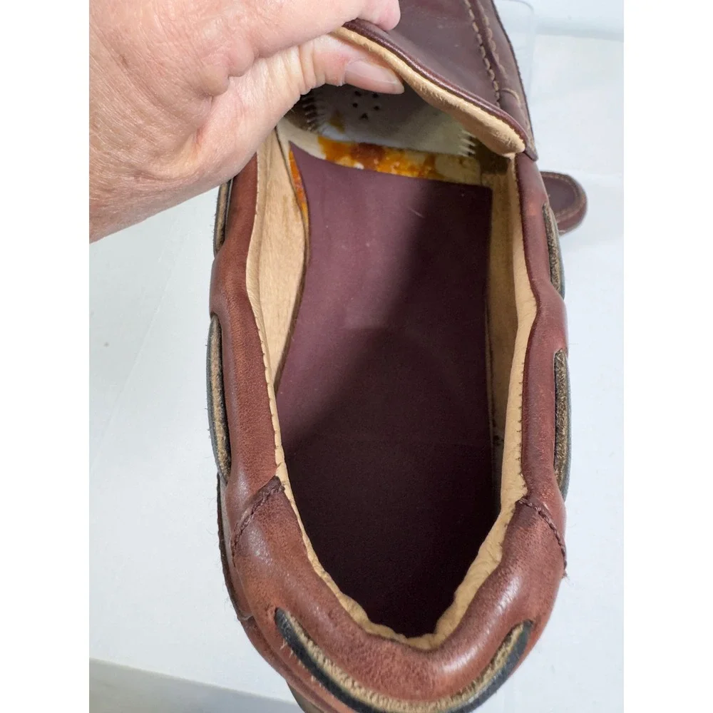 Sperry Top-Sider Loafers Men 9.5M Brown Leather Slip-On Moc Toe Preppy Boat Shoe